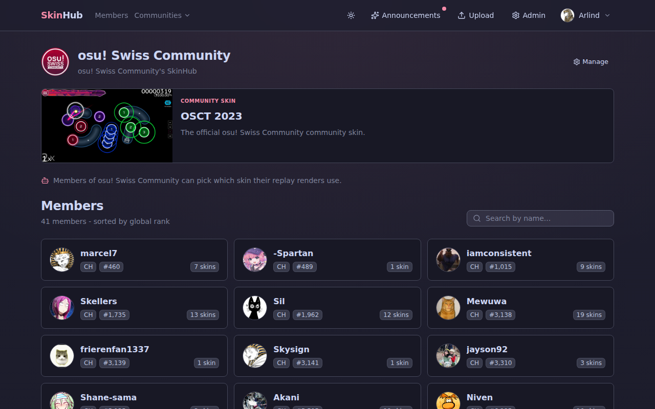 The community page